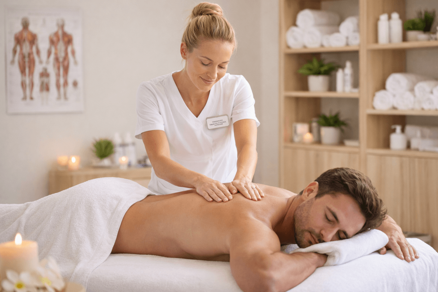 Relaxation massage therapy session focused on stress relief