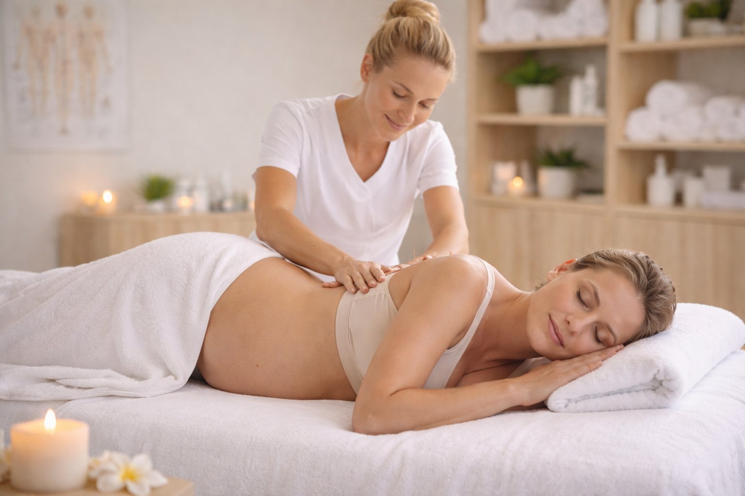 Pregnancy massage session